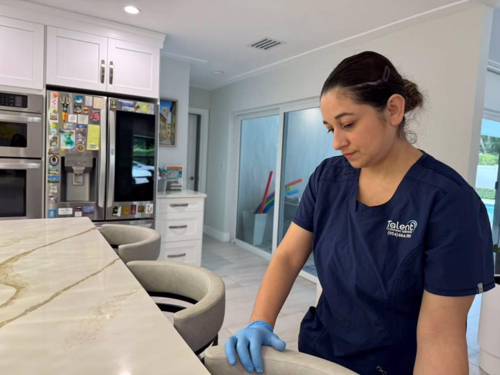 A Talent Cleaning Services professional maintaining a Fort Lauderdale home